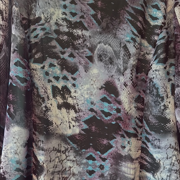 CAbi Blue and Black Blouse with Abstract Pattern - Picture 6 of 6